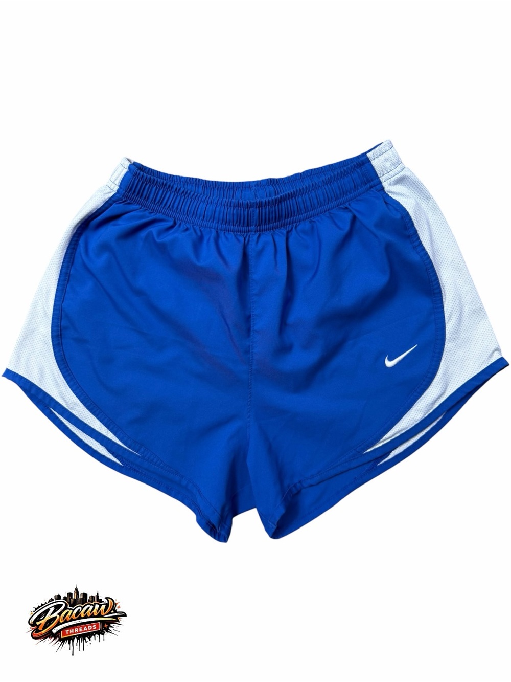Nike Women's small Tempo Running Athletic Shorts Royal Blue/White Panels